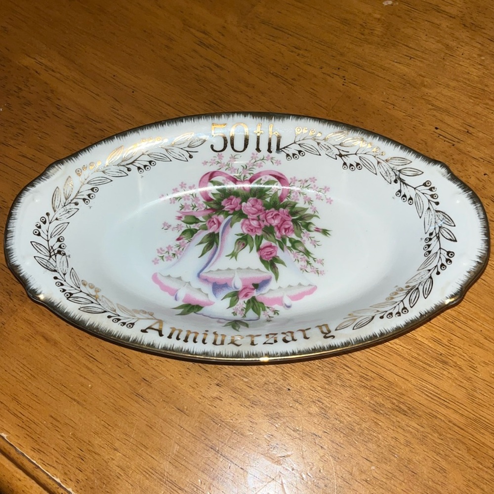 50th Anniversary Ceramic Oval Candy Dish
